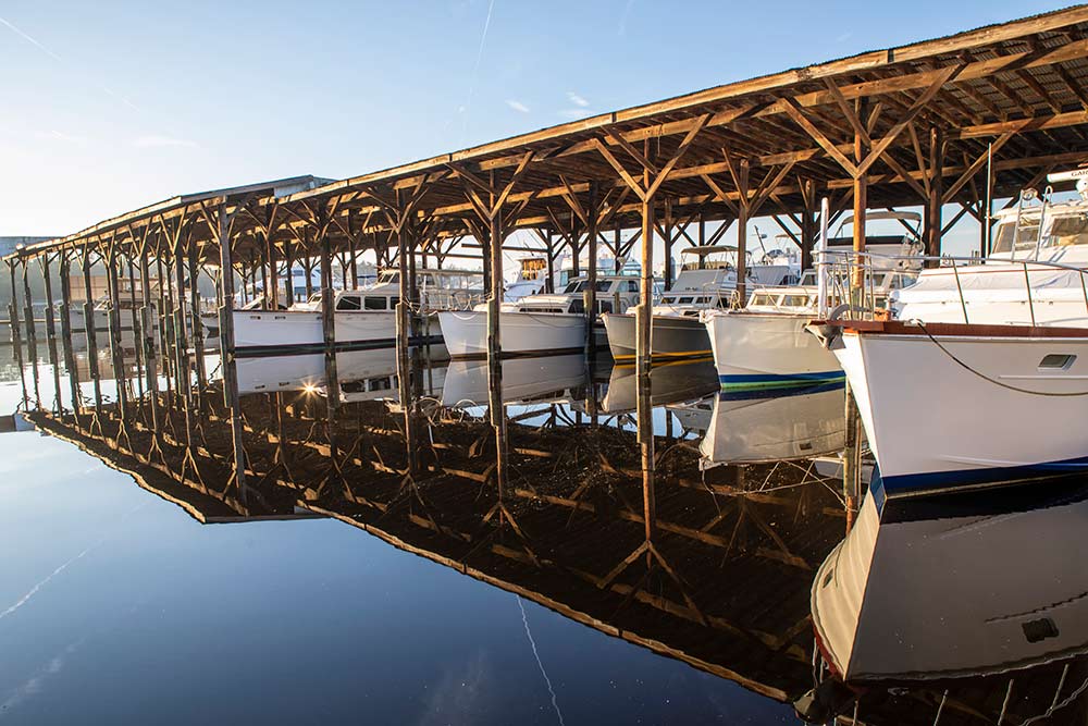 Boatyard Features at Huckins Yacht